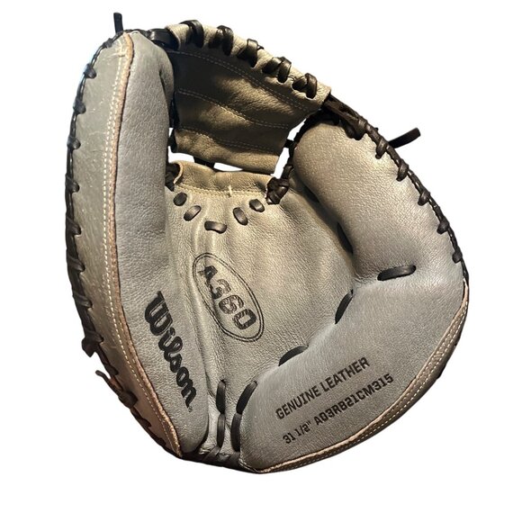 Wilson Catchers Mitt Glove A360 Leather Right Hand Throw 31 1/2" - Picture 1 of 4